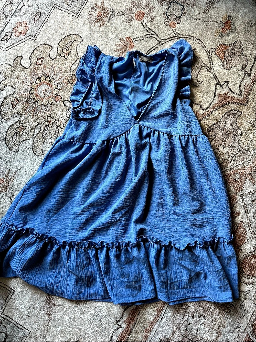 Altar’d state Blue Ruffle Dress